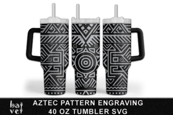 40 Oz Tumbler Aztec Pattern Engrave SVG