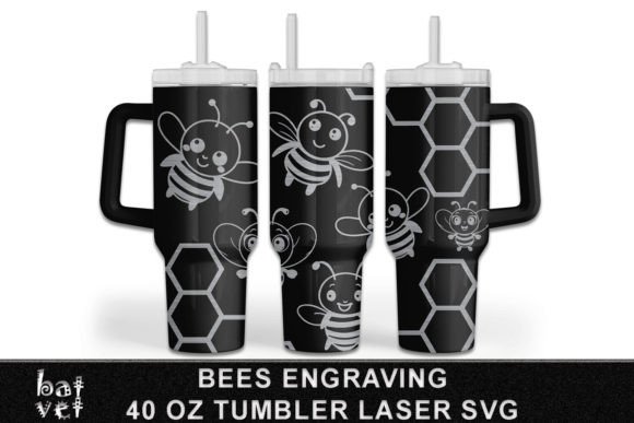 40 Oz Tumbler Bee Engraving Design SVG