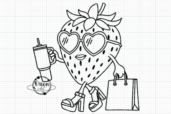 A Shopping Strawberry Girl Svg Png