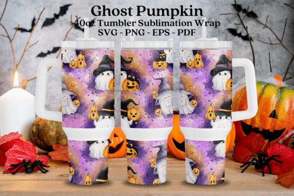 Ghost Pumpkin Halloween 40oz Tumbler