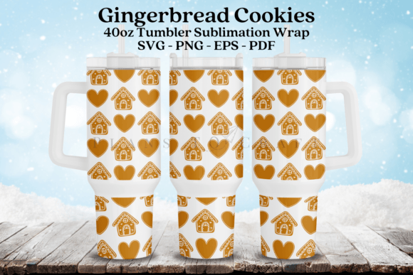 Gingerbread Christmas 40oz Tumbler Wrap