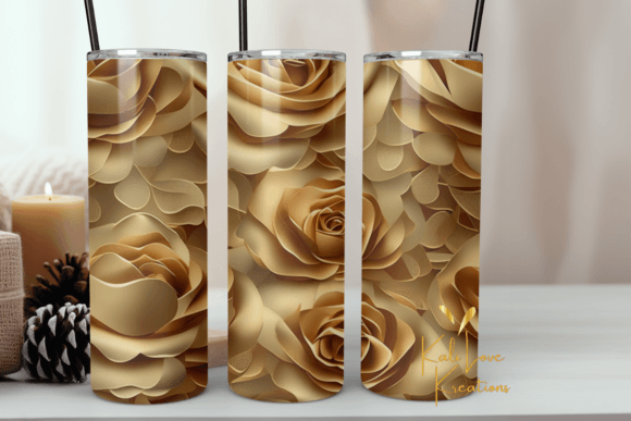 Gold Roses 20oz Tumbler Wrap
