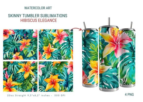 Hibiscus Elegance Tumbler Sublimations