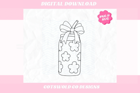 Iced Coffee Cup with Bow Clipart PNG SVG