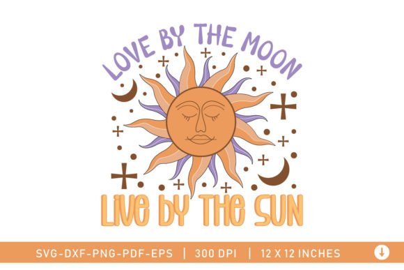 Love by Sun Love by Moon, Celestial SVG