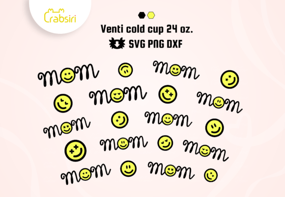Mom Smile Cold Cup No Hole 24oz SVG