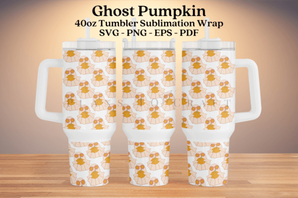 Pumpkin Ghost 40oz Tumbler Sublimation