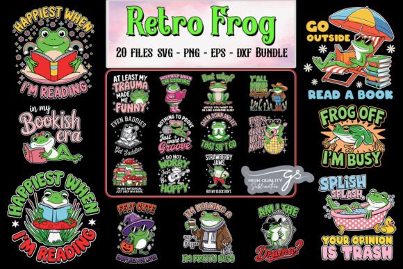 Retro Frog SVG Bundle