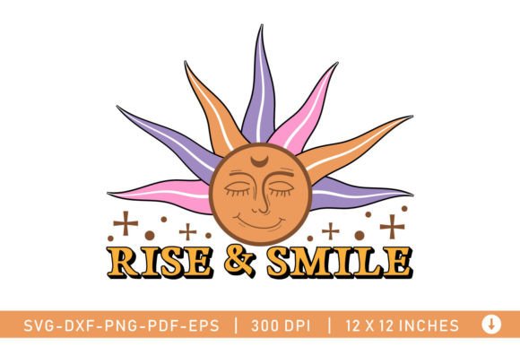 Rise Smile, Boho Celestial SVG
