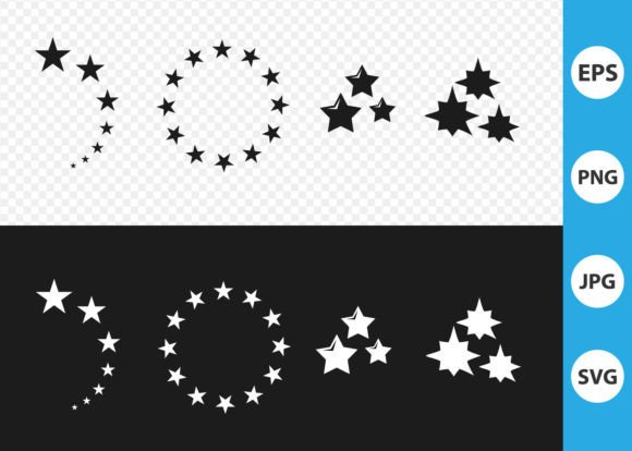 Silhouette Star Bundle for Print.Sparkle