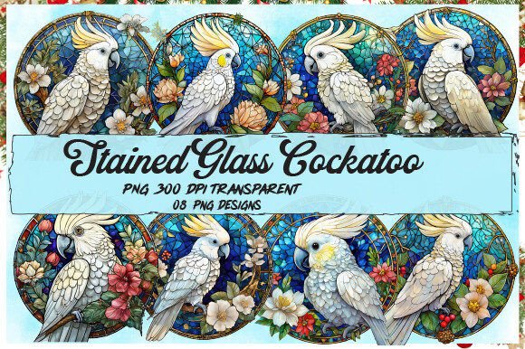 Stained Glass Cockatoo Wind Spinner PNG